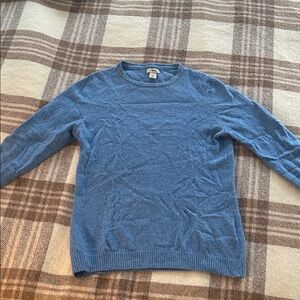 L.L. Bean Women's Blue Crew Neck 100% Cashmere Sweater